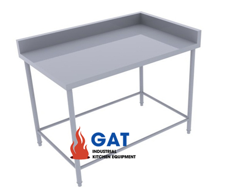 BÀN INOX KHÔNG KỆ DƯỚI GÁY GÓC VIỀN