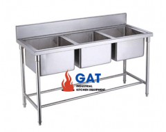 BÀN INOX 03 HỘC CHẬU RỬA 2500