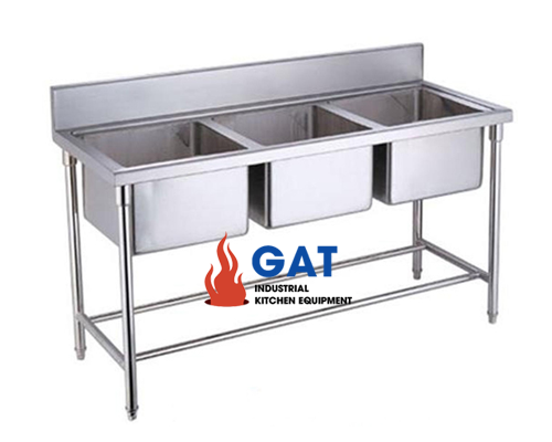 BÀN INOX 03 HỘC CHẬU RỬA 2500