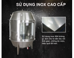 Lò quay vịt inox kính 90 dùng than (BV-A90KT)