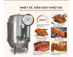 Lò quay vịt inox kính 90 dùng than (BV-A90KT)