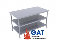 BÀN INOX CÓ 02 KỆ DƯỚI